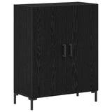 Sideboard With Wall Cabinet Black Oak Engineered Wood