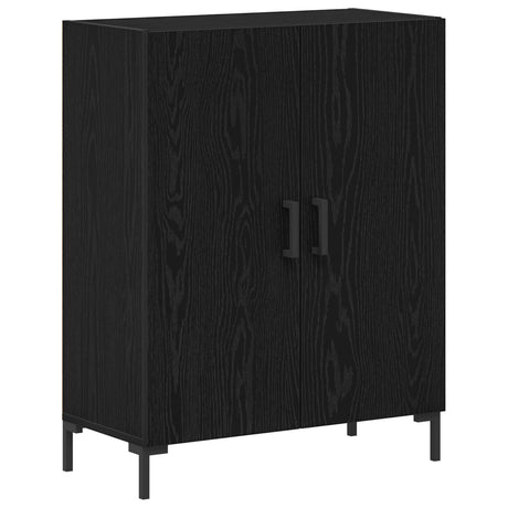 Sideboard With Wall Cabinet Black Oak Engineered Wood