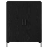 Sideboard With Wall Cabinet Black Oak Engineered Wood