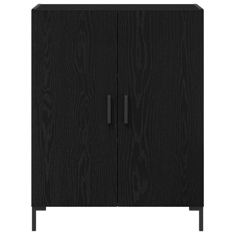Sideboard With Wall Cabinet Black Oak Engineered Wood