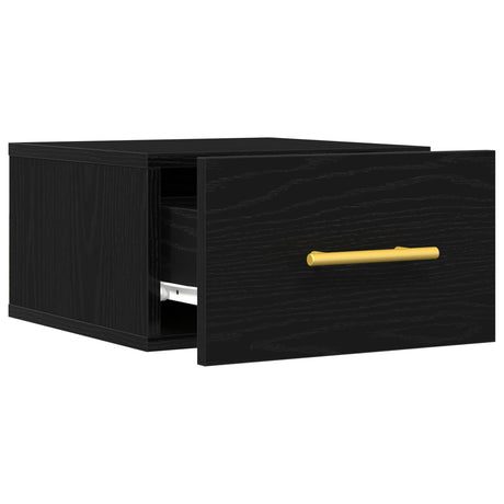 Bedside Cabinets 2 Pcs Wall-Mounted Black Oak 35X35X20 Cm