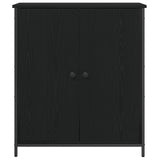 Sideboard Black Oak 70X30X80 Cm Engineered Wood And Steel