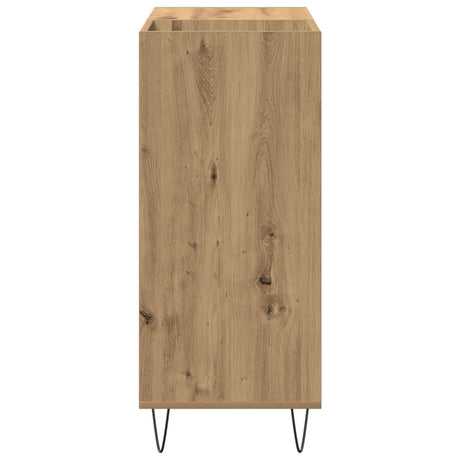 Record Cabinet Black Oak 84,5X38X89 Cm Engineered Wood