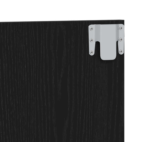 Bed Headboard Black Oak 200X1,5X80 Cm Engineered Wood