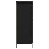 Sideboard Black Oak 70X30X80 Cm Engineered Wood And Steel