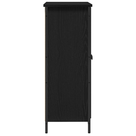 Sideboard Black Oak 70X30X80 Cm Engineered Wood And Steel