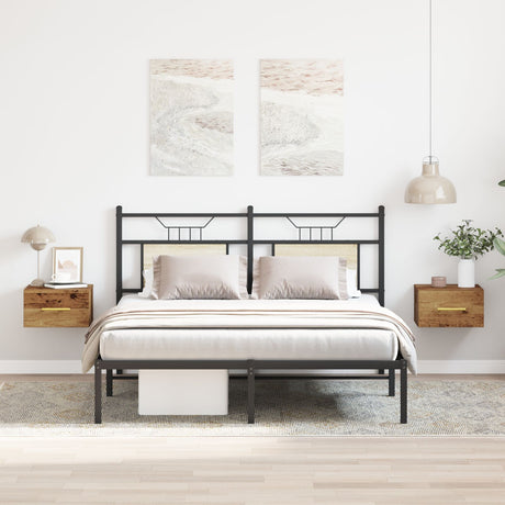 Bedside Cabinets 2 Pcs Wall-Mounted Old Wood 35X35X20 Cm