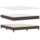 Box Spring Bed With Mattress & Led Dark Brown 180X200 Cm Fabric