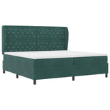 Box Spring Bed With Mattress Dark Green 200X200 Cm Velvet