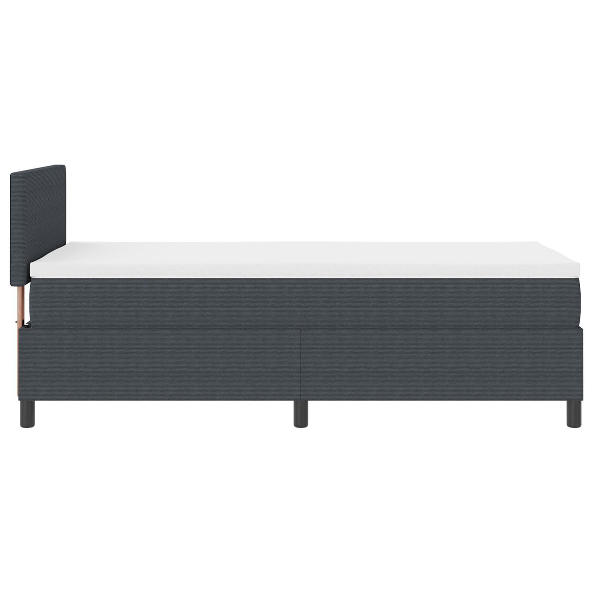 Box Spring Bed With Mattress Dark Grey 80X200 Cm Corduroy Fabric