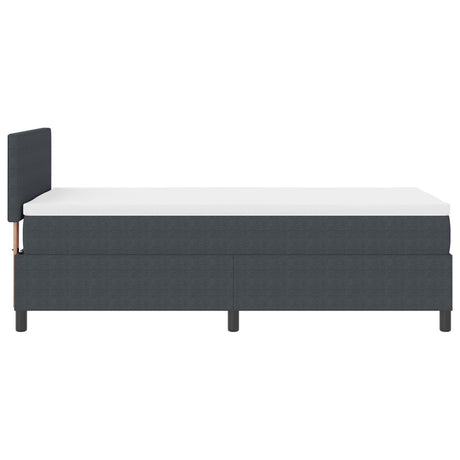 Box Spring Bed With Mattress Dark Grey 80X200 Cm Corduroy Fabric