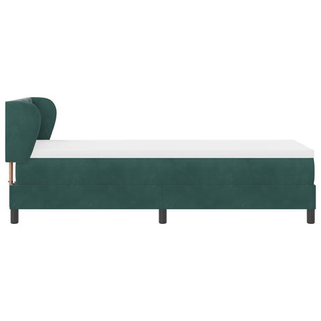 Box Spring Bed With Mattress Dark Green 80X200 Cm Velvet