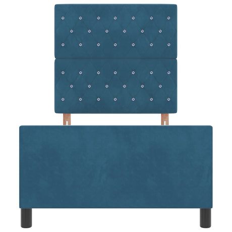 Bed Frame Dark Blue 90X200 Cm Velvet