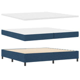Box Spring Bed With Mattress - Blue, 200X200 Cm, Fabric