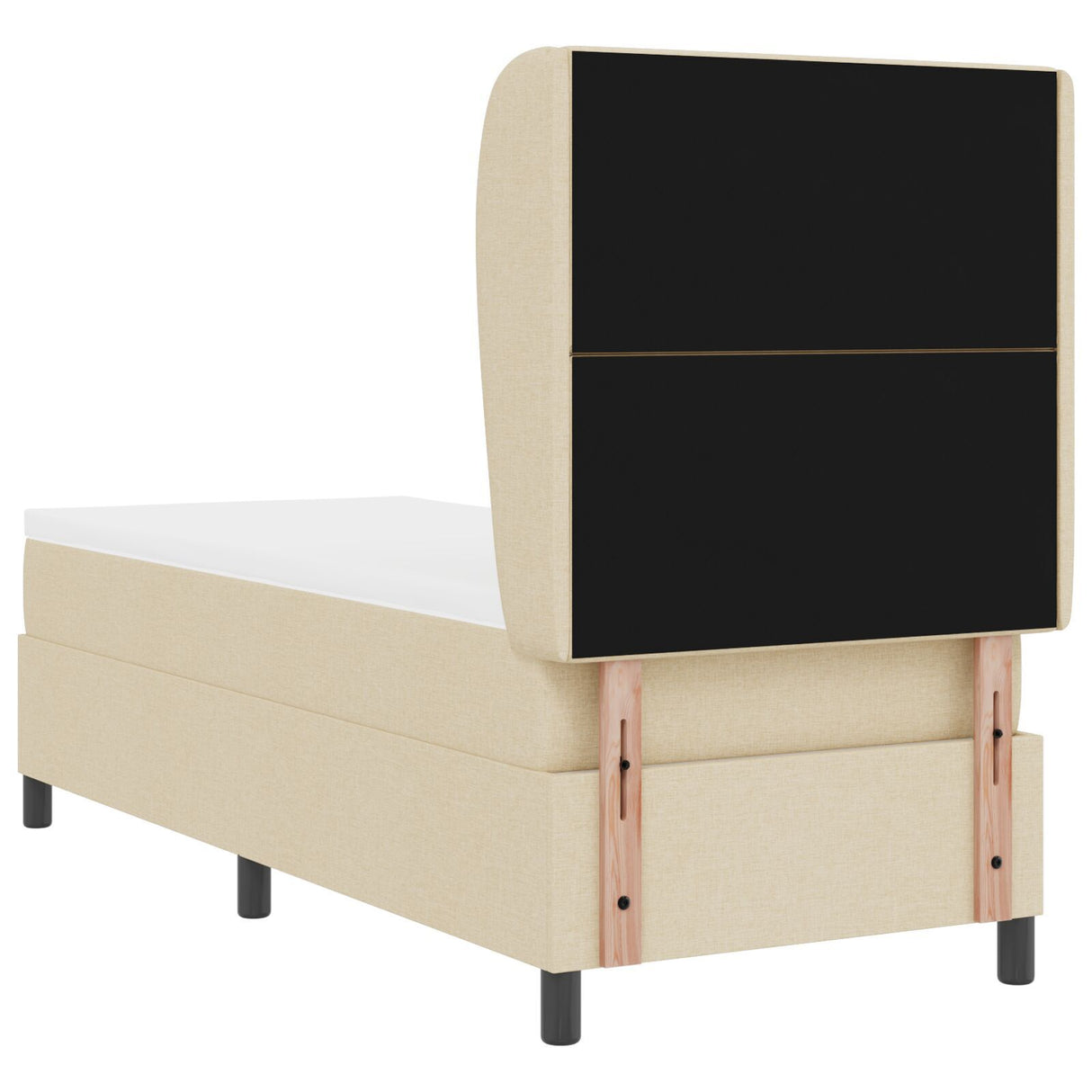Box Spring Bed With Mattress - Cream, 80X200 Cm Fabric