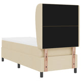 Box Spring Bed With Mattress - Cream, 80X200 Cm Fabric