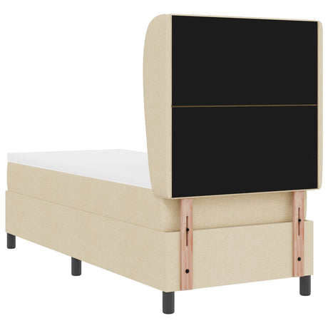 Box Spring Bed With Mattress - Cream, 80X200 Cm Fabric