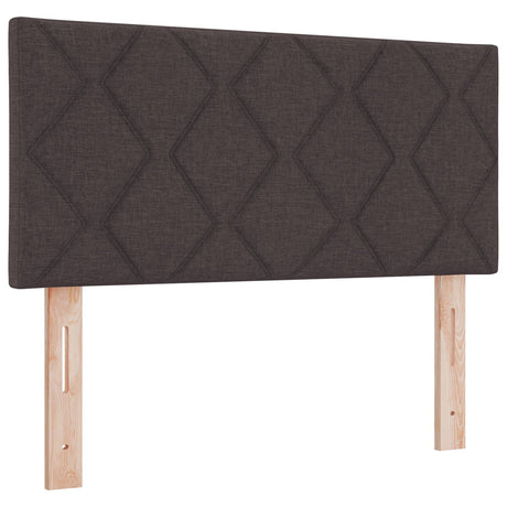 Box Spring Bed With Mattress & Led Dark Brown 120X200 Cm Fabric