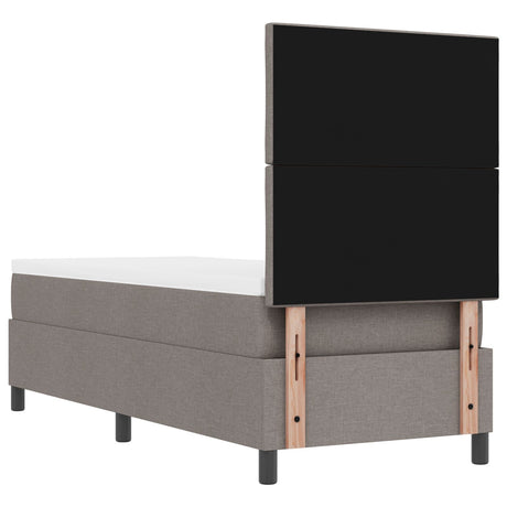 Box Spring Bed With Mattress & Led Taupe 80X200 Cm Fabric