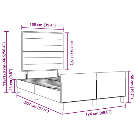 Blue Fabric Bed Frame 120X200 Cm