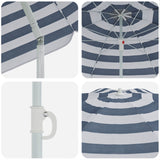 Beach Parasol With Aluminium Pole Blue & White 240 Cm