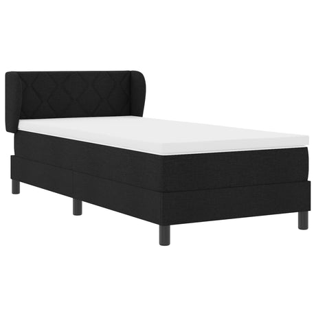 Box Spring Bed With Mattress Black 90X190 Cm Fabric