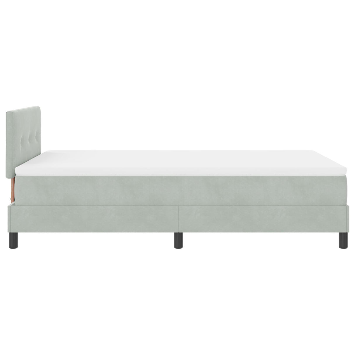 Box Spring Bed With Mattress & Led Light Grey 120X190 Cm Velvet