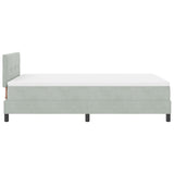 Box Spring Bed With Mattress & Led Light Grey 120X190 Cm Velvet