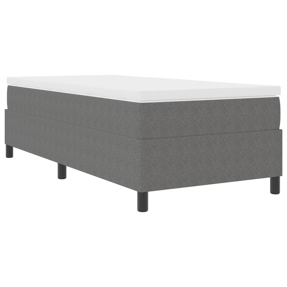 Box Spring Bed With Mattress Light Grey 80X200 Cm Corduroy Fabric