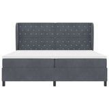 Box Spring Bed With Mattress Dark Grey 200X200 Cm Velvet