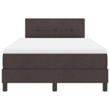 Box Spring Bed With Mattress & Led Dark Brown 120X190 Cm Fabric