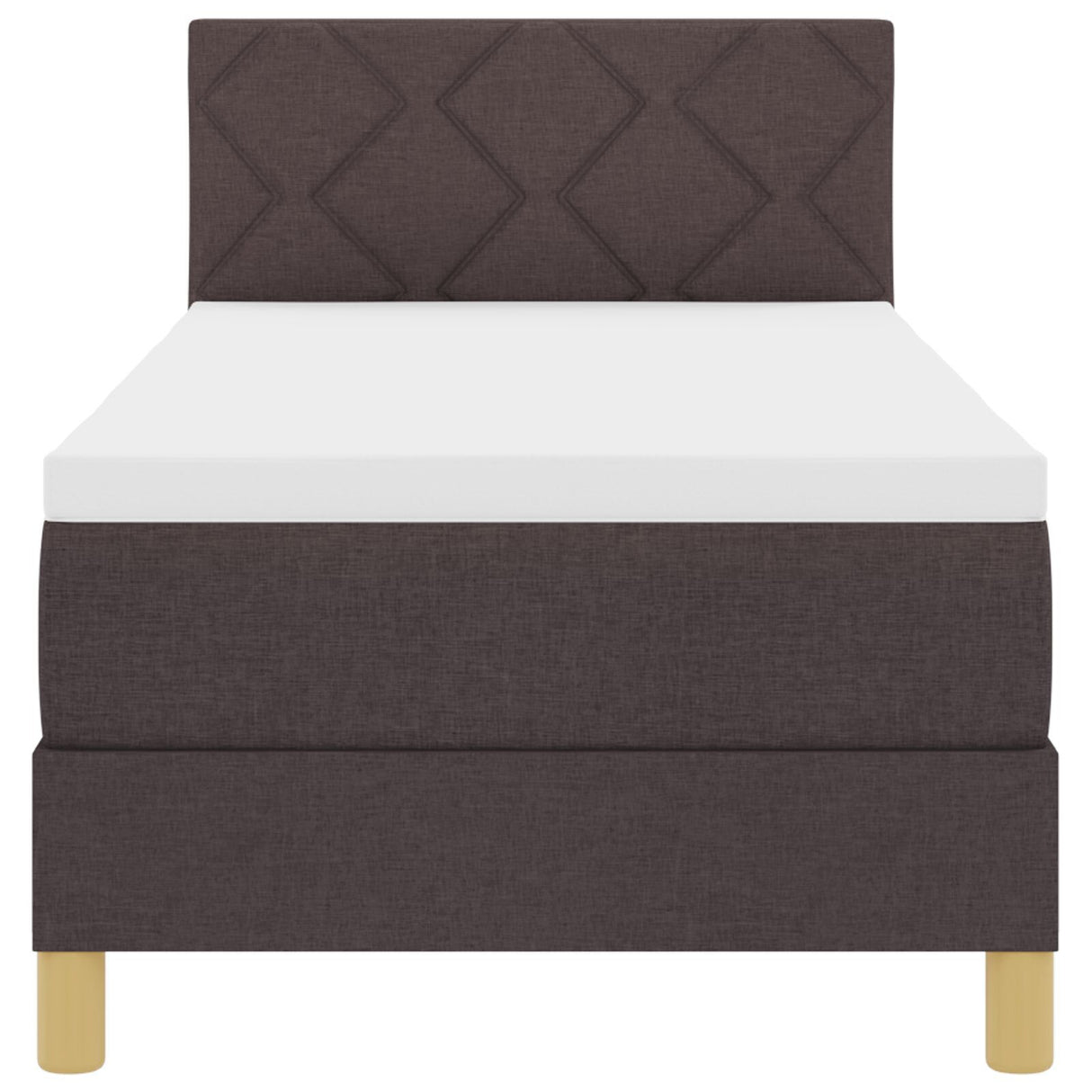 Box Spring Bed With Mattress & Led Dark Brown 80X200 Cm Fabric