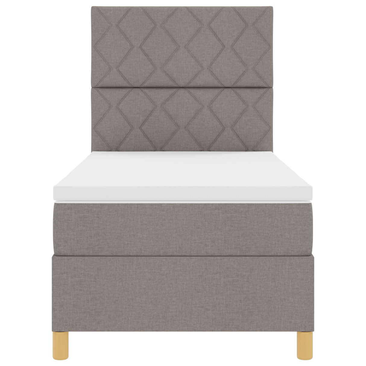 Box Spring Bed With Mattress & Led Taupe 100X200 Cm Fabric