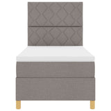 Box Spring Bed With Mattress & Led Taupe 100X200 Cm Fabric