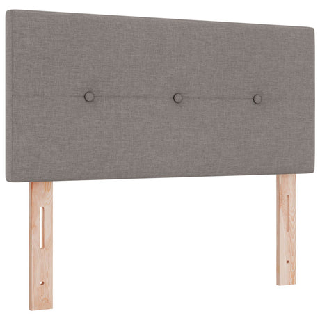 Box Spring Bed With Mattress & Led Taupe 120X190 Cm Fabric