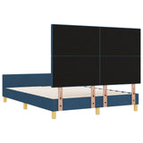 Bed Frame Blue 140X190 Cm Fabric