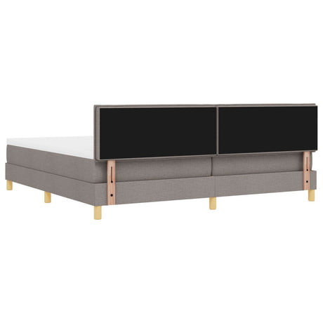 Box Spring Bed With Mattress & Led Taupe 200X200 Cm Fabric