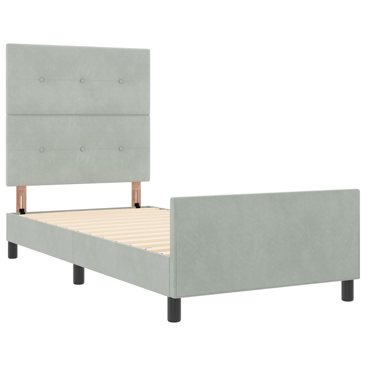 Bed Frame Light Grey 100X200 Cm Velvet