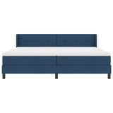 Box Spring Bed With Mattress Blue 200X200 Cm Fabric,  Headboard Button Tufted Blue 200 Cm Fabric