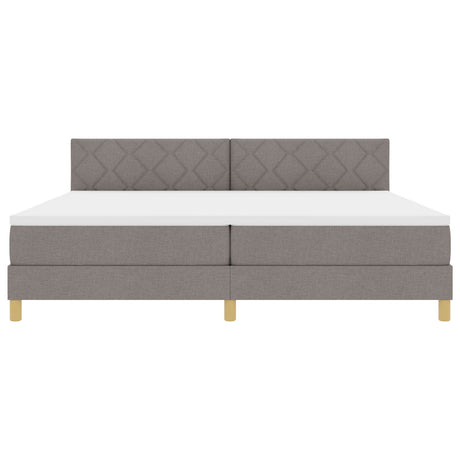 Box Spring Bed With Mattress & Led Taupe 200X200 Cm Fabric
