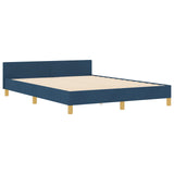 Bed Frame Blue 140X200 Cm Fabric