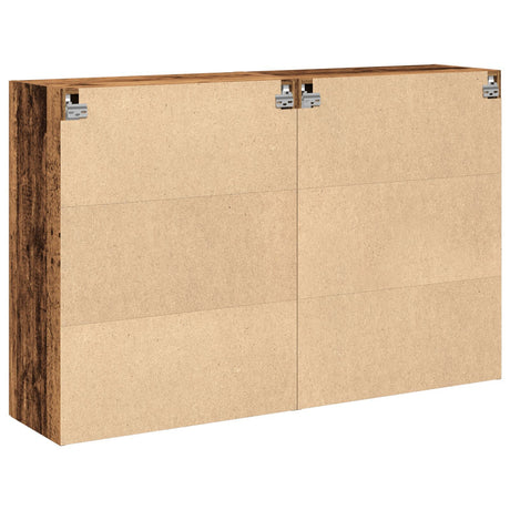 Wall Mounted Cabinets 2 Pcs Old Wood 69.5X34X90 Cm Engineered Wood