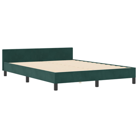 Dark Green Velvet Bed Frame 140X190 Cm