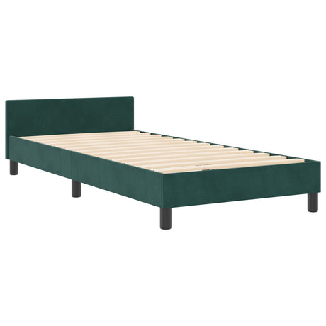Bed Frame Dark Green 90X190 Cm Velvet