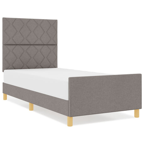 Bed Frame In Taupe Fabric - 90X200 Cm