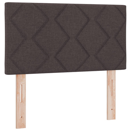 Box Spring Bed With Mattress & Led Dark Brown 80X200 Cm Fabric