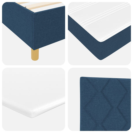 Box Spring Bed With Mattress & Led Blue 80X200 Cm Fabric