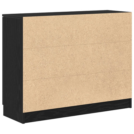 Sideboard Black Oak 90,5X30X70 Cm Engineered Wood