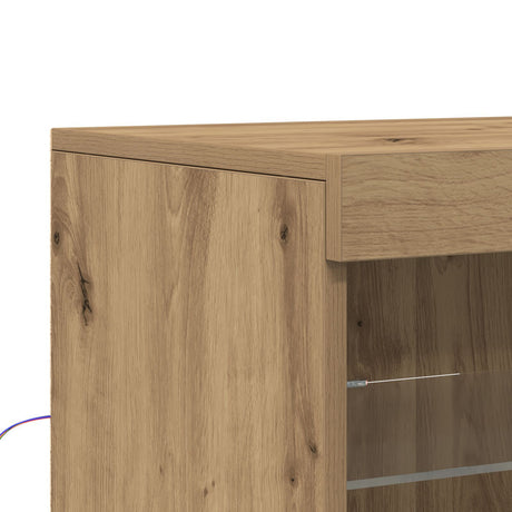 Sideboard With Led Lights Artisan Oak 41X37X67 Cm