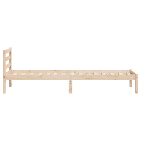 Bed Frame With Headboard 90X210 Cm Solid Wood Pine